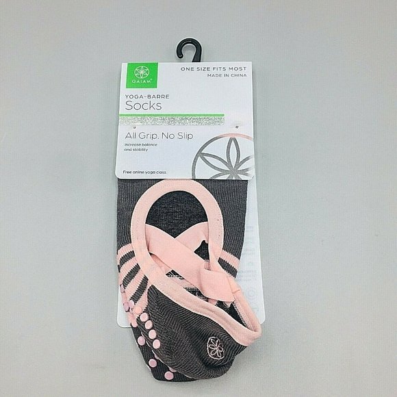 GAIAM Yoga-Barre Socks OSFM All Grip No Slip - Picture 1 of 3